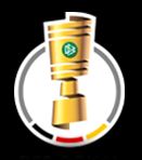 Goldener Pokal mit grünem Logo, umgeben von einem grauen und bunten Kreis, symbolisiert eine Sportauszeichnung.